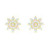 22k Yellow Cubic Zirconia Studs Fancy Earrings with gold weight of 5.73g